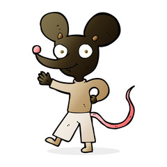 cartoon waving mouse