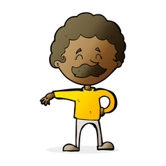 cartoon man making camp gesture
