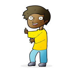 cartoon excited boy