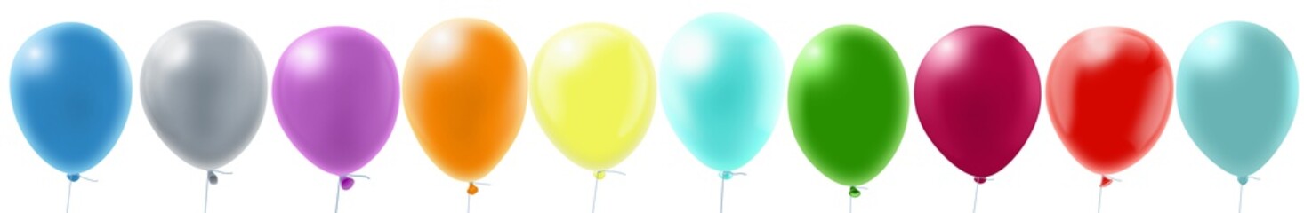 isolated image of many colorful balloons