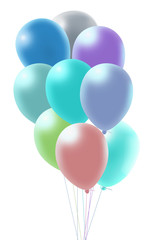 multi colored balloon on a white background