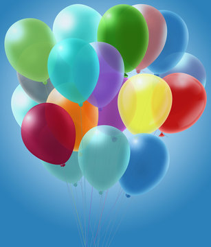 image of multicolored balloon in the sky close up