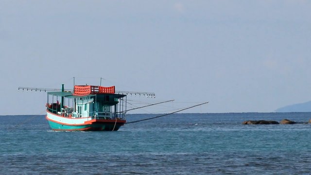 Fishing boat at sea