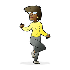 cartoon woman waving