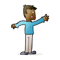 Obraz premium cartoon worried man reaching