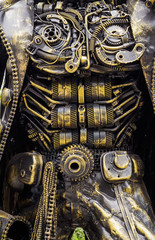 Fototapeta premium Background metal steel gear robot