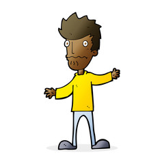 cartoon nervous man