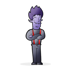 cartoon happy vampire man