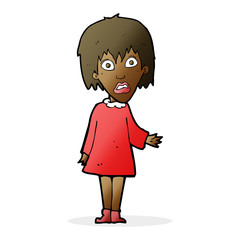 cartoon shocked woman