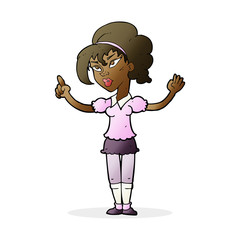 cartoon woman with idea