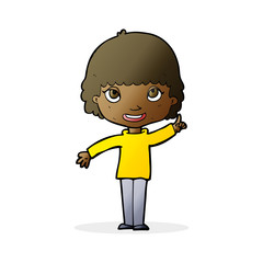 cartoon woman with idea