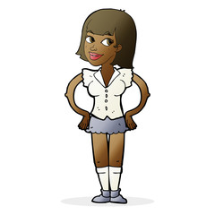 cartoon woman with hands on hips