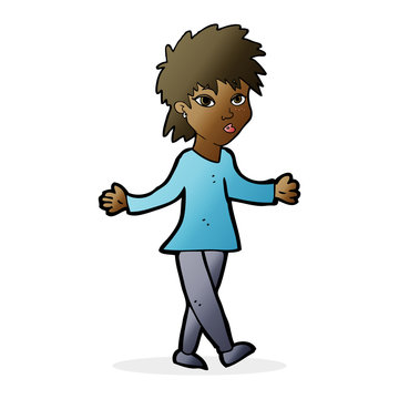recommend clip art: cartoon woman shrugging shoulders
