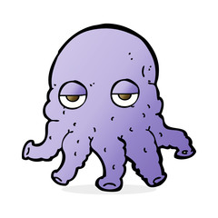 cartoon alien squid face