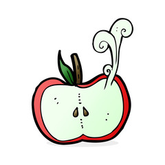 cartoon juicy apple half