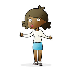 cartoon confused woman