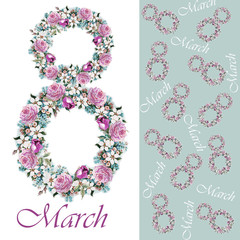 Greeting card with March 8