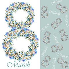 Greeting card with March 8