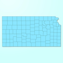 Kansas blue map on degraded background vector