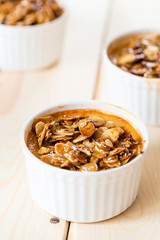 Healthy Paleo Creme Brulee from Coconut Milk, Close-up, Vertical View