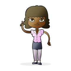 cartoon woman with idea