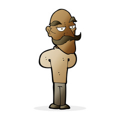 cartoon old man with mustache