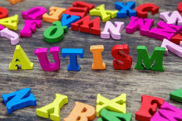 Colourful letters spelling out Autism 