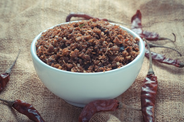 chili paste thai food ,made from grilled fish