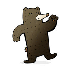 cartoon waving black bear