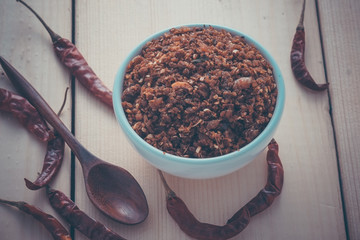 chili paste thai food ,made from grilled fish