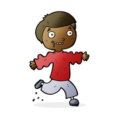 cartoon excited boy