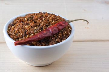 chili paste thai food ,made from grilled fish
