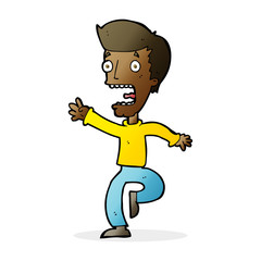 cartoon terrified man