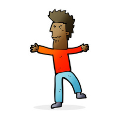 cartoon stressed man