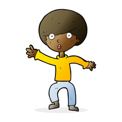 cartoon panicking boy