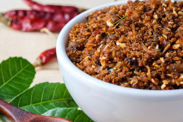 chili paste thai food ,made from grilled fish