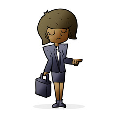 cartoon businesswoman pointing