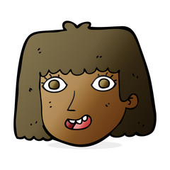 cartoon happy female face