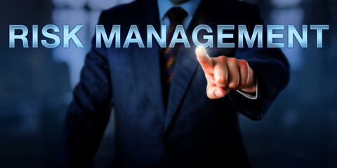 Corporate Executive Pressing RISK MANAGEMENT
