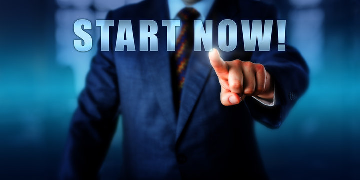 Entrepreneur Touching START NOW!
