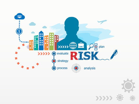 Risk concept and business man.