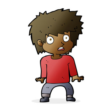 recommend clip art: cartoon frightened boy