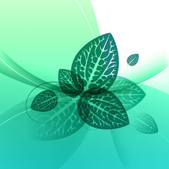 Leaves design, abstract green background, eco composition