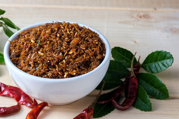 chili paste thai food ,made from grilled fish