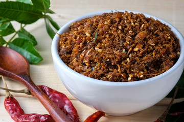 chili paste thai food ,made from grilled fish