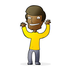 cartoon excited man