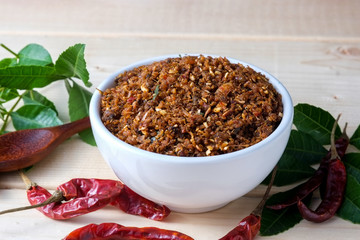 chili paste thai food ,made from grilled fish