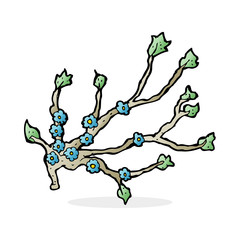 cartoon flowering branch