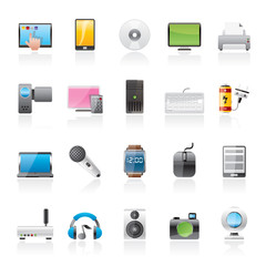 home electronics and personal multimedia devices icons - vector icon set