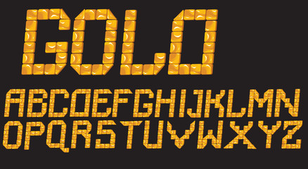  gold mosaic font